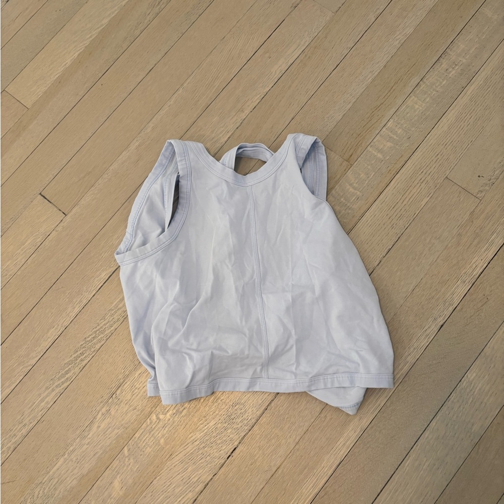 Vintage lululemon barely worn light blue tank top fun back!